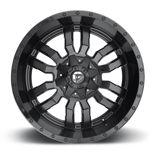 Aluminum Wheels 18X9 Sledge D596 8 On 180 Matte Black/Gloss Black Lip 124.2 Bore 20 Offset Fuel Off Road Wheels