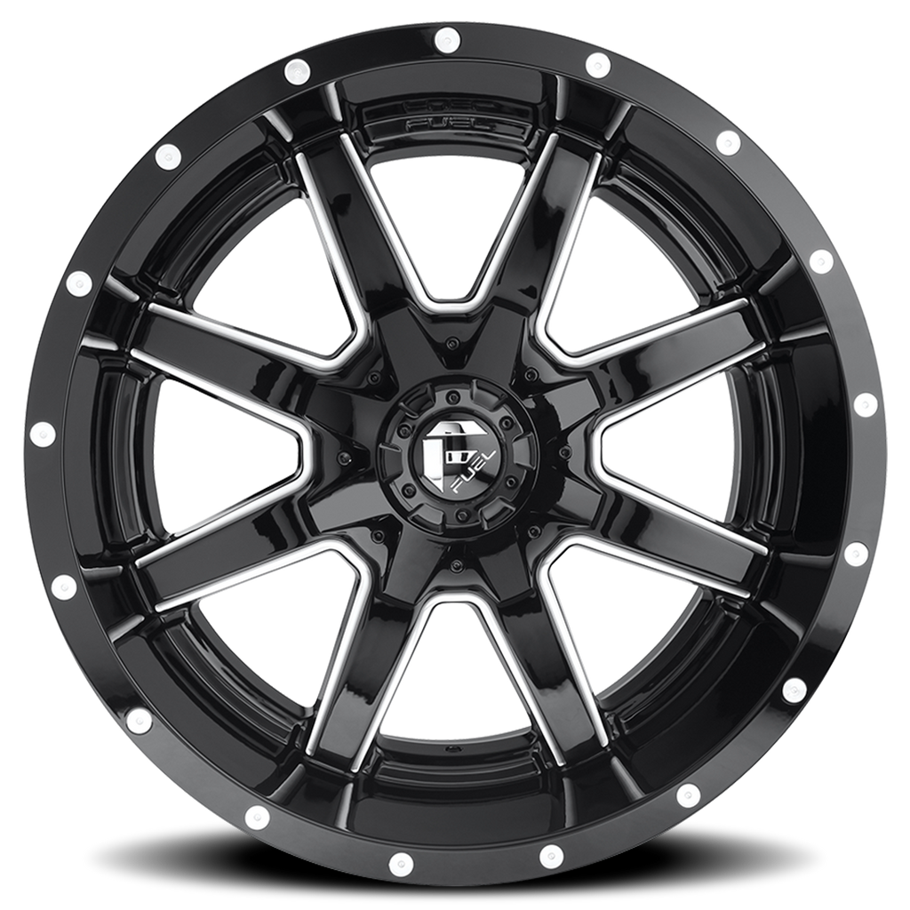 Aluminum Wheels 20X10 Maverick D610 5 On 114.3/5 On 127 Gloss Black/Milled 78.1 Bore -18 Offset Fuel Off Road Wheels