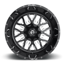 Load image into Gallery viewer, Aluminum Wheels 20X9 Stroke D611 6 On 135/6 On 139.7 Gloss Black Milled 106.3 Bore 1 Offset Fuel Off Road Wheels