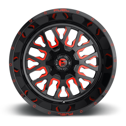 Aluminum Wheels 20X9 Stroke D612 5 On 114.3/5 On 127 Gloss Red/Milled 78.1 Bore 1 Offset Fuel Off Road Wheels