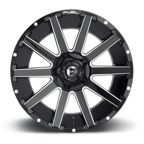 Aluminum Wheels 22X10 Contra D615 8 On 170 Gloss Black Milled 125.1 Bore -18 Offset Multi Spoke Fuel Off Road Wheels