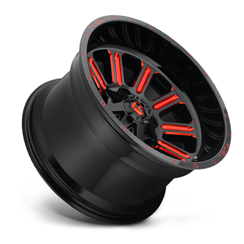 Aluminum Wheels 20X9 Hardline D621 6 On 135/6 On 139.7 Gloss Black/Candy Red 106.3 Bore 20 Offset Fuel Off Road Wheels