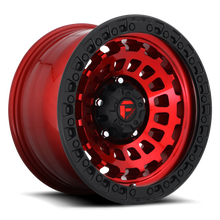 Load image into Gallery viewer, Aluminum Wheels 17X9 Zephyr D632 5 On 127 Candy Red W/Matte Black Ring 71.6 Bore 1 Offset Fuel Off Road Wheels