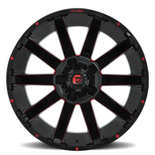 Load image into Gallery viewer, Aluminum Wheels 22X10 Contra D643 6 On 135/6 On 139.7 Gloss Red Milled 106.1 Bore -19 Offset Multi Spoke Fuel Off Road Wheels