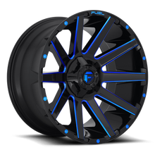 Load image into Gallery viewer, Aluminum Wheels 20X9 Contra D644 6 On 135/6 On 139.7 Gloss Blue Milled 106.3 Bore 20 Offset Multi Spoke Fuel Off Road Wheels