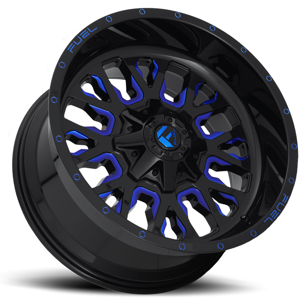 Aluminum Wheels 20X9 Stroke D645 6 On 120/6 On 139.7 Gloss Blue Milled 78.1 Bore 19 Offset Fuel Off Road Wheels