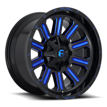 Load image into Gallery viewer, Aluminum Wheels 20X10 Hardline D646 5 On 114.3/5 On 127 Gloss Black/Candy Blue 78.1 Bore -18 Offset Fuel Off Road Wheels