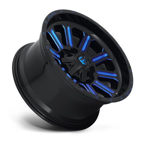 Aluminum Wheels 20X10 Hardline D646 5 On 114.3/5 On 127 Gloss Black/Candy Blue 78.1 Bore -18 Offset Fuel Off Road Wheels