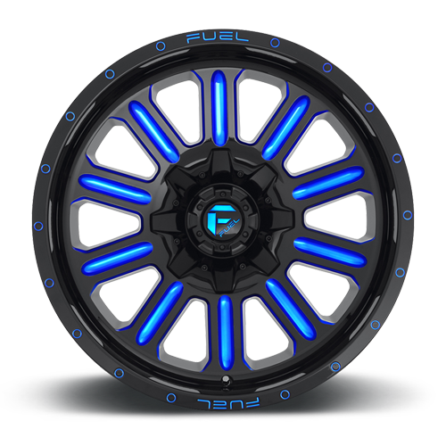 Aluminum Wheels 20X10 Hardline D646 5 On 139.7/5 On 150 Gloss Black/Candy Blue 110.3 Bore -18 Offset Fuel Off Road Wheels