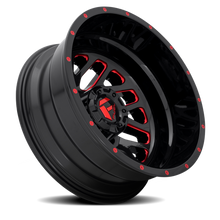 Load image into Gallery viewer, Dually Wheels 20X8.25 Triton Dually D656 8 On 165.1 Gloss Black Red Tinted Clear 121.5 Bore -240 Offset Mesh Spoke Outer Dually Fuel Off Road Wheels