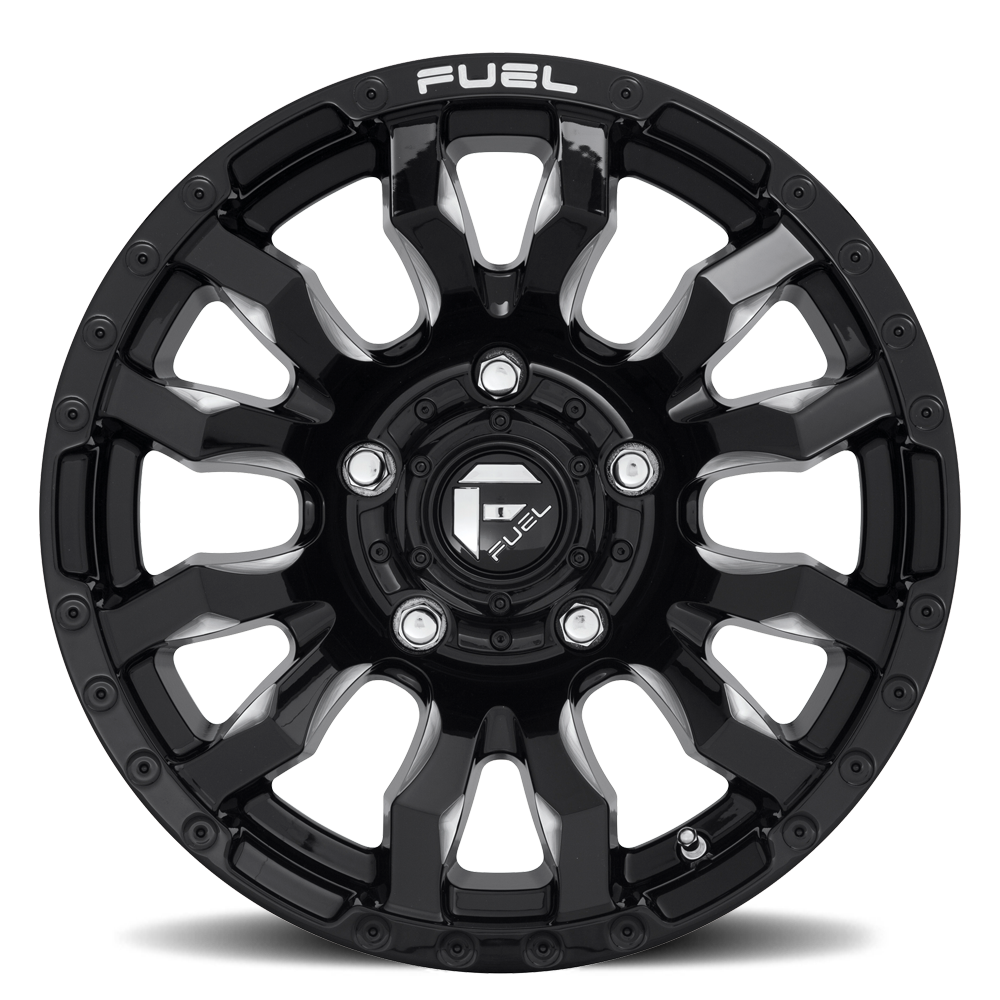 Aluminum Wheels 18X9 Blitz D673 5 On 150 Gloss Black Milled 110.1 Bore 20 Offset Multi Spoke Fuel Off Road Wheels