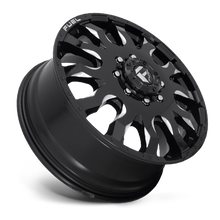 Load image into Gallery viewer, Dually Wheels 20X8.25 Blitz Dually D673 8 On 200 Gloss Black Milled 142 Bore 105 Offset Multi Spoke Front Dually Fuel Off Road Wheels