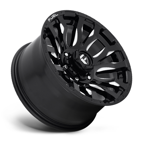 Aluminum Wheels 20X9 Blitz D673 6 On 139.7 Gloss Black Milled 106.1 Bore 1 Offset Multi Spoke Fuel Off Road Wheels