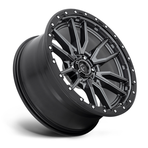 Aluminum Wheels 18X9 Rebel D680 6 On 139.7 Matte Gunmetal Gray Black Bead Ring 106.1 Bore 1 Offset Fuel Off Road Wheels