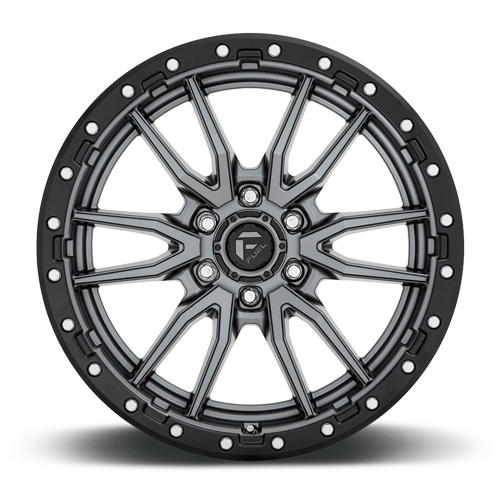 Aluminum Wheels 18X9 Rebel D680 6 On 139.7 Matte Gunmetal Gray Black Bead Ring 106.1 Bore 1 Offset Fuel Off Road Wheels