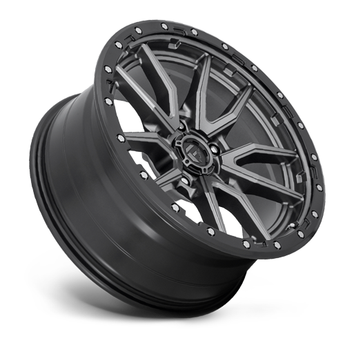 Aluminum Wheels 18X9 Rebel D680 5 On 139.7 Matte Gunmetal Gray Black Bead Ring 78.1 Bore 1 Offset Fuel Off Road Wheels