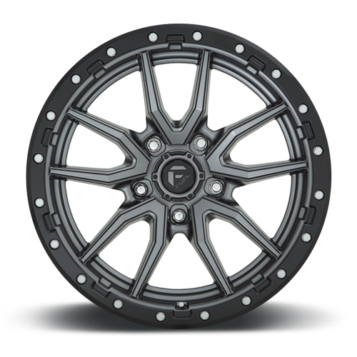 Aluminum Wheels 18X9 Rebel D680 5 On 139.7 Matte Gunmetal Gray Black Bead Ring 78.1 Bore 1 Offset Fuel Off Road Wheels