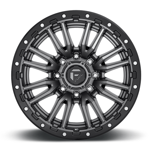 Aluminum Wheels 22X10 Rebel D680 8 On 170 Matte Gunmetal Gray Black Bead Ring 125.1 Bore -18 Offset Fuel Off Road Wheels