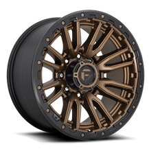 Load image into Gallery viewer, Aluminum Wheels 22X10 Rebel D681 8 On 165.1 Matte Bronze Black Bead Ring 125.1 Bore -18 Offset Fuel Off Road Wheels