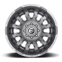 Load image into Gallery viewer, Dually Wheels 20X8.25 Blitz Dually D693 8 On 200 Brushed Gunmetal Gray Tinted Clear 142 Bore -202 Offset Multi Spoke Outer Dually Fuel Off Road Wheels