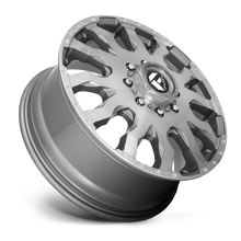 Load image into Gallery viewer, Dually Wheels 20X8.25 Blitz Dually D693 8 On 200 Brushed Gunmetal Gray Tinted Clear 142 Bore 105 Offset Multi Spoke Front Dually Fuel Off Road Wheels