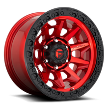 Load image into Gallery viewer, Aluminum Wheels 18X9 Covert D695 5 On 127 Candy Red Black Bead Ring 71.5 Bore 1 Offset Multi Spoke Fuel Off Road Wheels