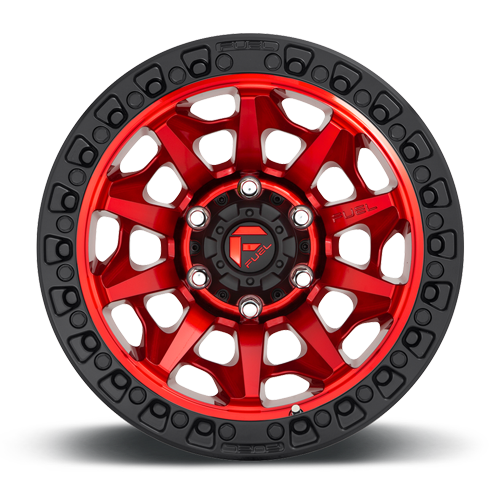 Aluminum Wheels 20X9 Covert D695 6 On 135 Candy Red Black Bead Ring 87.1 Bore 1 Offset Multi Spoke Fuel Off Road Wheels