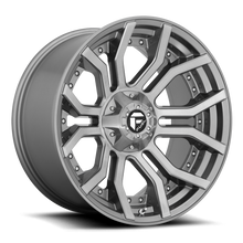 Load image into Gallery viewer, Aluminum Wheels 22X10 Rage Platinum D713 6 On 135/6 On 139.7 Brushed Gunmetal Gray Tinted Clear 106.1 Bore -18 Offset Fuel Off Road Wheels