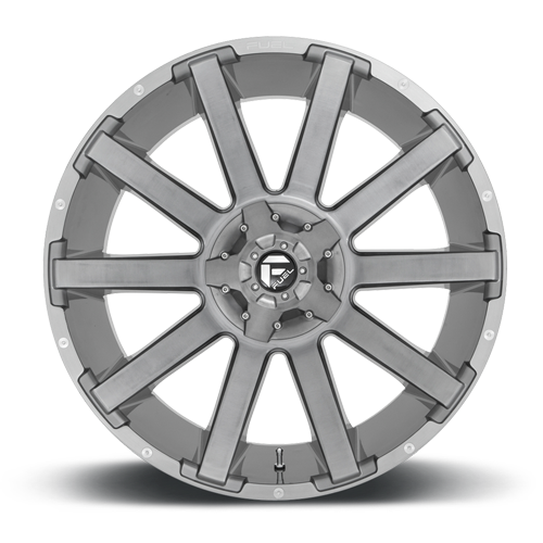 Aluminum Wheels 20X10 Contra Platinum D714 8 On 165.1 Brush Gunmetal Gray/Clear Tint 125.1 Bore -18 Offset Multi Spoke Fuel Off Road Wheels