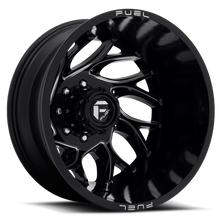Load image into Gallery viewer, Dually Wheels 20X8.25 Runner Dually D741 8 On 200 Gloss Black Milled 142.2 Bore -202 Offset 8 Spoke Outer Dually Fuel Off Road Wheels