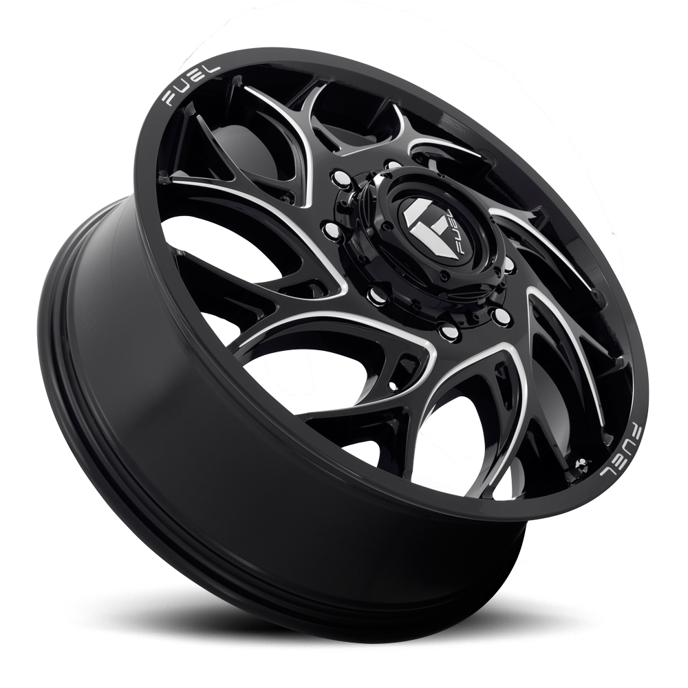 Dually Wheels 20X8.25 Runner Dually D741 8 On 210 Gloss Black Milled 154.3 Bore 105 Offset 8 Spoke Front Dually Fuel Off Road Wheels