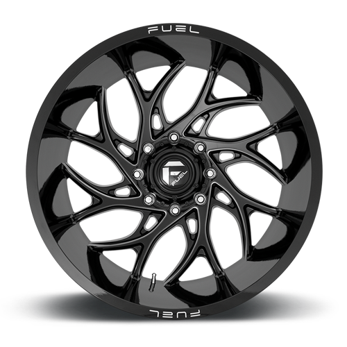 Aluminum Wheels 22X10 Runner D741 8 On 165.1 Gloss Black Milled 125.2 Bore -18 Offset Fuel Off Road Wheels