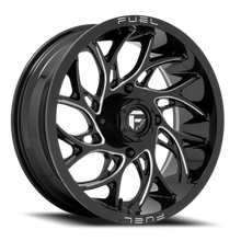 Load image into Gallery viewer, Aluminum Wheels 22X7 Runner UTV D741 4 On 156 Gloss Black Milled 132 Bore 0 Offset Fuel Off Road Wheels