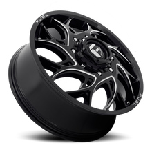 Load image into Gallery viewer, Dually Wheels 22X8.25 Runner Dually D741 8 On 210 Gloss Black Milled 154.3 Bore 105 Offset 8 Spoke Front Dually Fuel Off Road Wheels