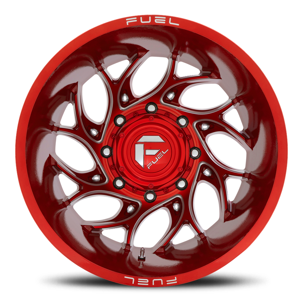 Dually Wheels 20X8.25 Runner Dually D742 8 On 165.1 Candy Red Milled 121.6 Bore -240 Offset 8 Spoke Outer Dually Fuel Off Road Wheels