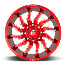 Load image into Gallery viewer, Aluminum Wheels 20X10 Saber D745 5 On 150 Candy Red Milled 110.2 Bore -18 Offset Fuel Off Road Wheels