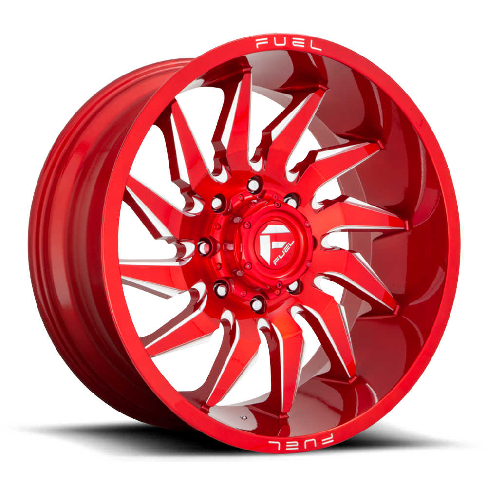 Aluminum Wheels 20X9 Saber D745 6 On 139.7 Candy Red Milled 106.1 Bore 1 Offset Fuel Off Road Wheels