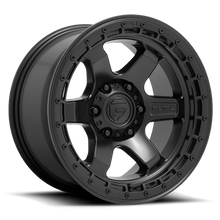 Load image into Gallery viewer, Aluminum Wheels 18X9 Block D750 5 On 127 Matte Black/Black Ring 71.5 Bore 1 Offset 6 Spoke Fuel Off Road Wheels