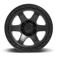 Load image into Gallery viewer, Aluminum Wheels 18X9 Block D750 5 On 127 Matte Black/Black Ring 71.5 Bore 1 Offset 6 Spoke Fuel Off Road Wheels