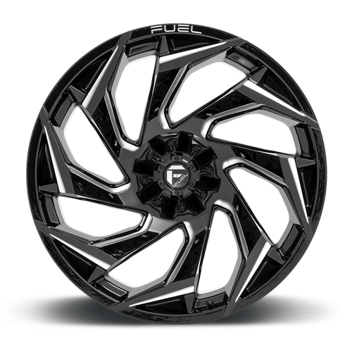 Aluminum Wheels 20X10 Reaction D753 5 On 114.3/5 On 127 Gloss Black/Milled 78 Bore -18 Offset Fuel Off Road Wheels