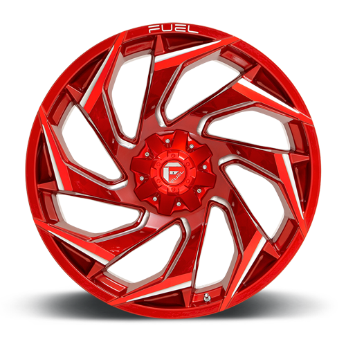 Aluminum Wheels 22X10 Reaction D754 8 On 180 Candy Red Milled 124.3 Bore -18 Offset Fuel Off Road Wheels