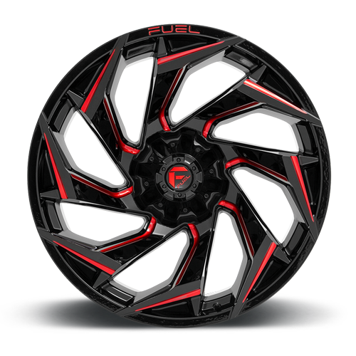 Aluminum Wheels 18X9 Reaction D755 6 On 135/6 On 139.7 Gloss Black Milled Red Tint 106.1 Bore 1 Offset Fuel Off Road Wheels