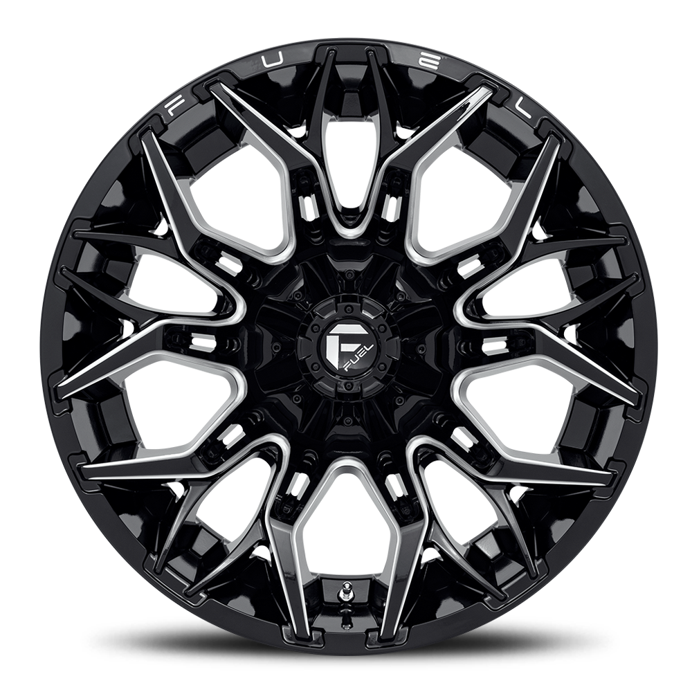 Aluminum Wheels 22X10 Twitch D769 6 On 135/6 On 139.7 Gloss Black Milled 106.1 Bore -18 Offset Fuel Off Road Wheels