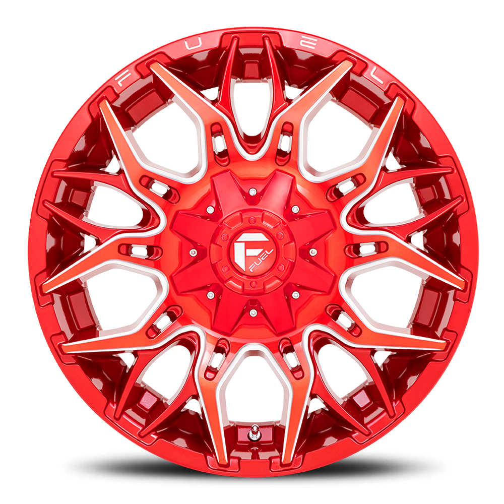 Aluminum Wheels 20X10 Twitch D771 8 On 170 Candy Red Milled 125.1 Bore -18 Offset Fuel Off Road Wheels
