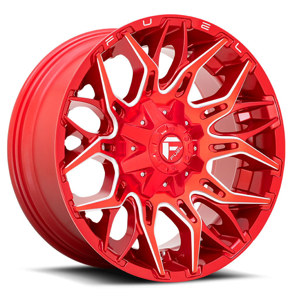Aluminum Wheels 22X12 Twitch D771 8 On 180 Candy Red Milled 124.3 Bore -44 Offset Fuel Off Road Wheels