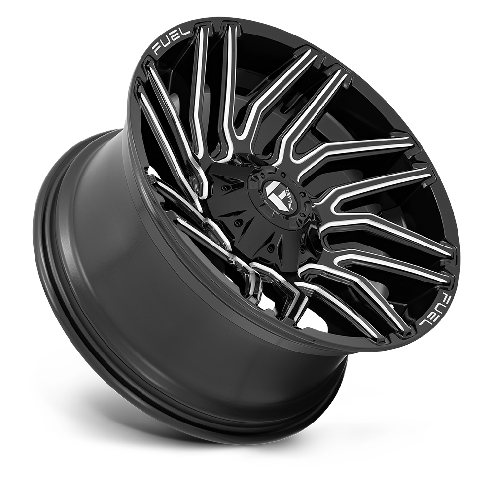 Aluminum Wheels 22X10 Typhoon D773 8 On 165.1 Gloss Black Milled 125.2 Bore -18 Offset Fuel Off Road Wheels