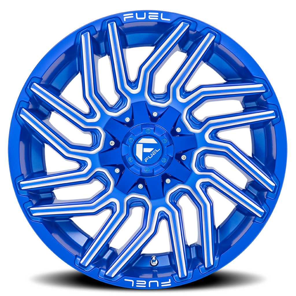 Aluminum Wheels 20X9 Typhoon D774 8 On 180 Anodized Blue MIlled 124.3 Bore 1 Offset Fuel Off Road Wheels