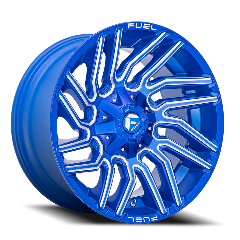 Aluminum Wheels 22X12 Typhoon D774 8 On 170 Anodized Blue MIlled 125.1 Bore -44 Offset Fuel Off Road Wheels