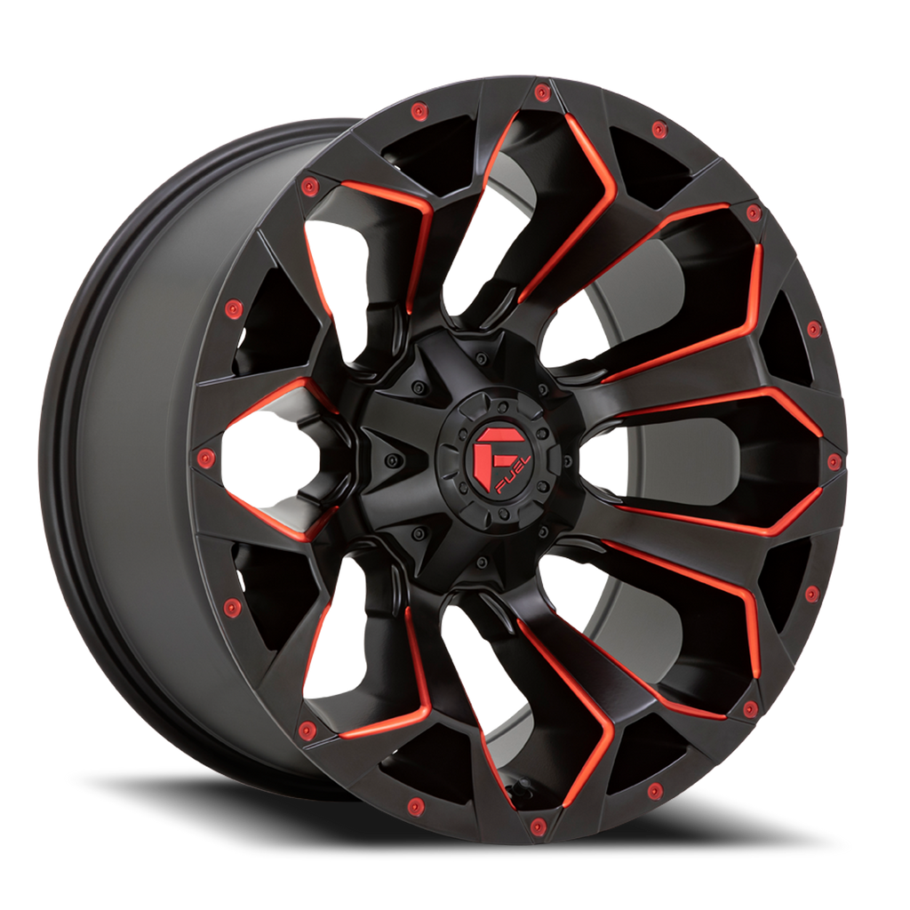 Aluminum Wheels 17X9 Assault D787 5 On 114.3/5 On 127 Matte Black Milled Red Tint 78.1 Bore -12 Offset Fuel Off Road Wheels