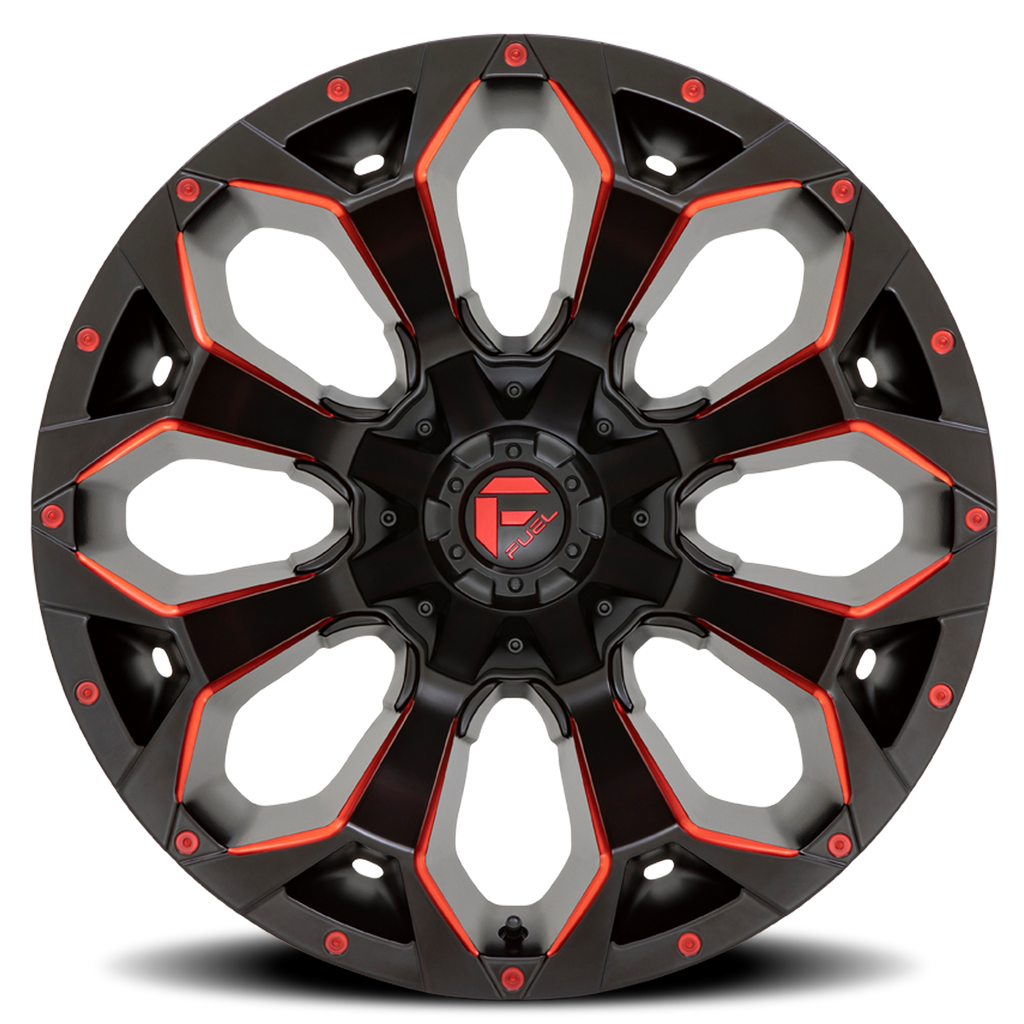 Aluminum Wheels 17X9 Assault D787 5 On 114.3/5 On 127 Matte Black Milled Red Tint 78.1 Bore -12 Offset Fuel Off Road Wheels